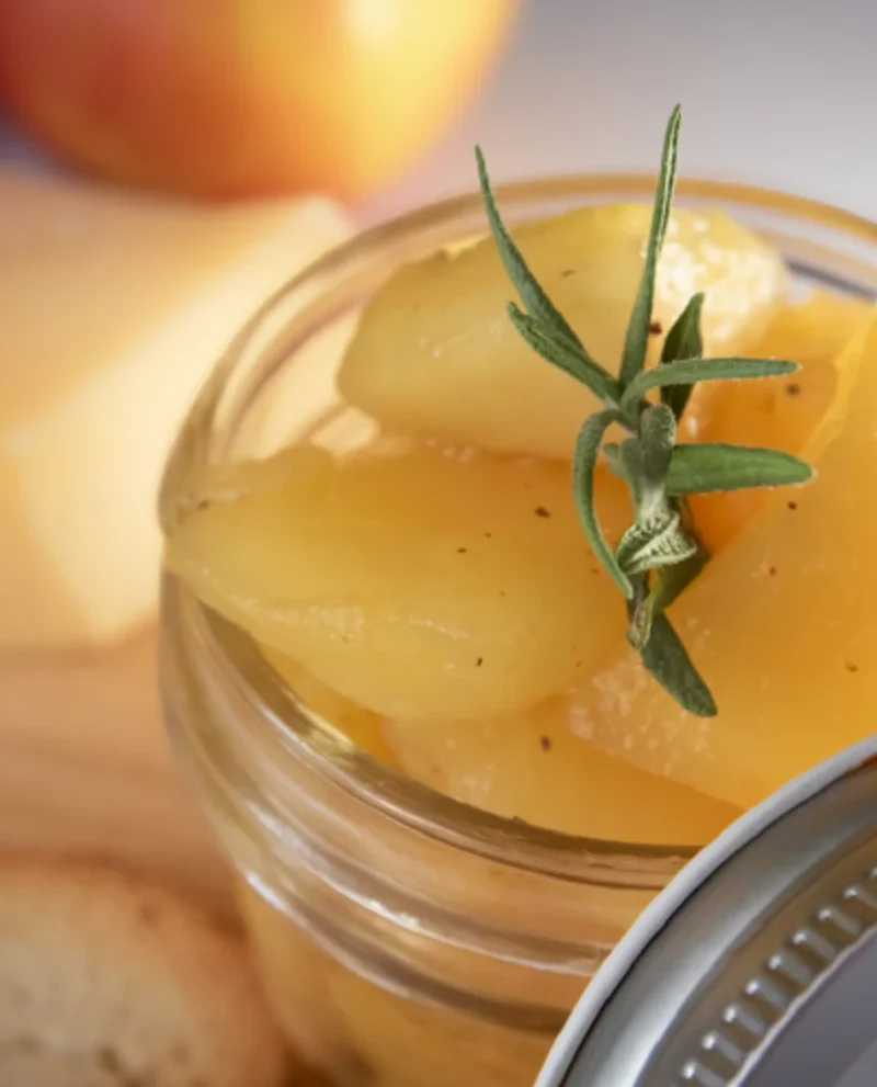 Apple marabba preserve served in a glass jar